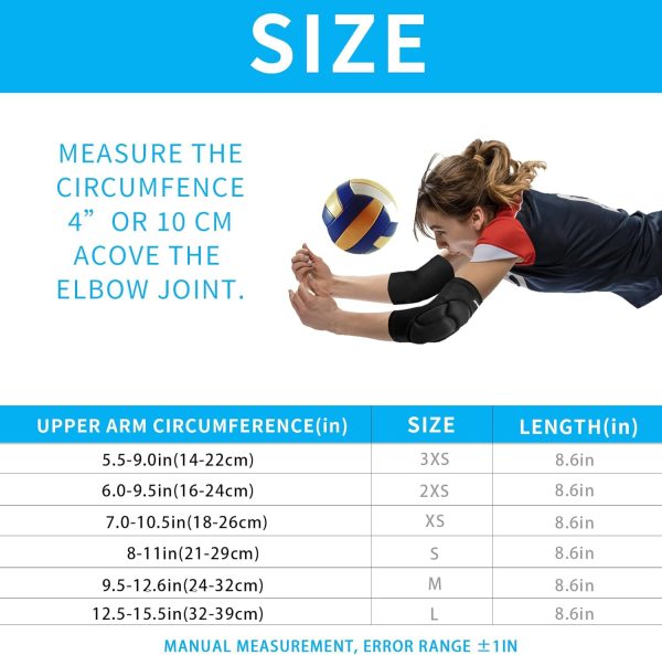 Volleyball Elbow Pads Black Elastic Design Protects From-3