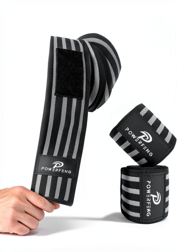 Powerfeng Elbow Wraps for Weightlifting Gray Nylon-0