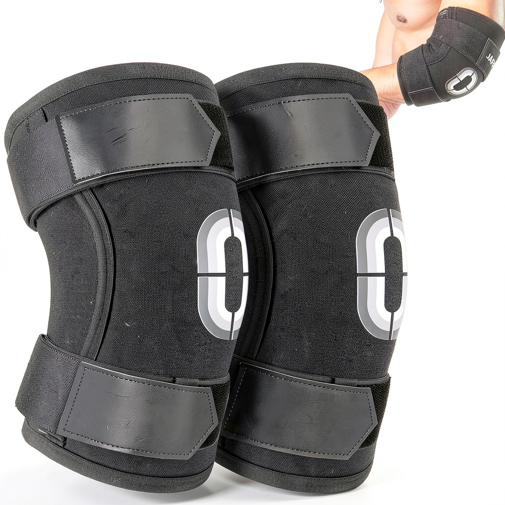 Installing Pavo Strength Sleeve for Weightlifters Unisex-Adult XL Black on a wooden desk