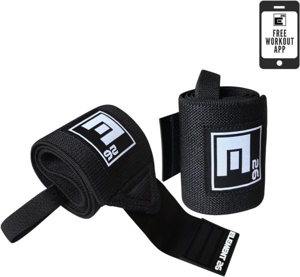 Element 26 Wrist Wraps Black Rubber Support for Athletes-0