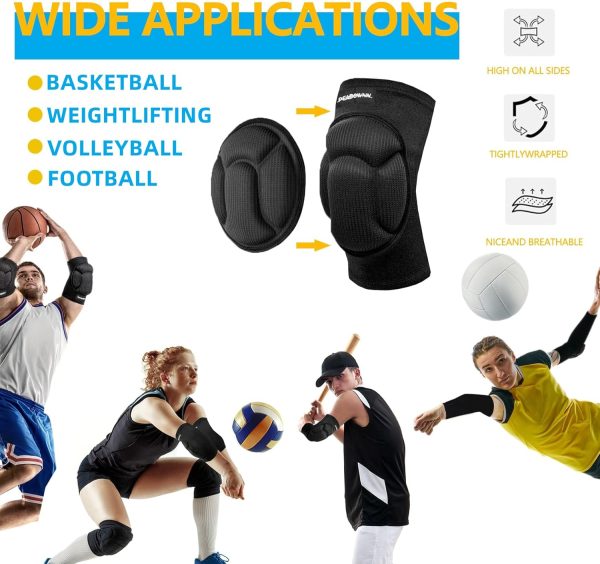 Volleyball Elbow Pads Black Elastic Design Protects From-2