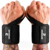 Vinsguir Weightlifting Wrist Wraps Black Polyester-0