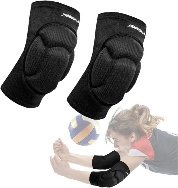 Volleyball Elbow Pads Black Elastic Design Protects From-0