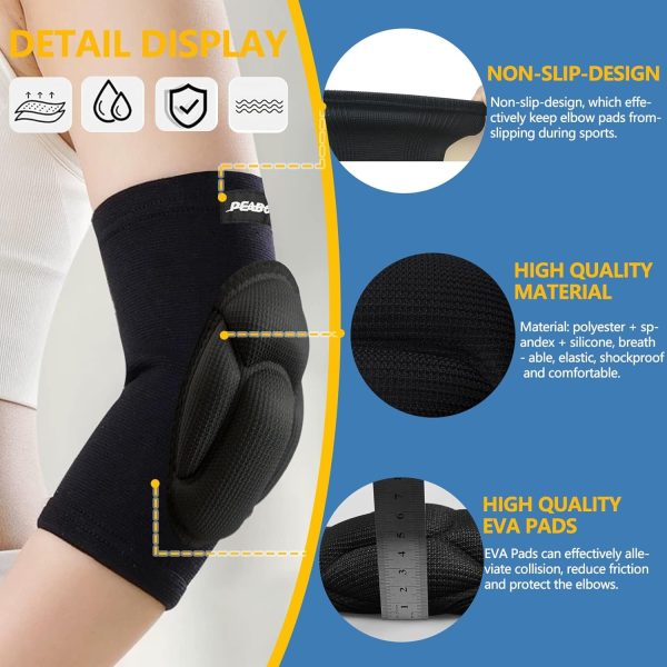 Volleyball Elbow Pads Black Elastic Design Protects From-1
