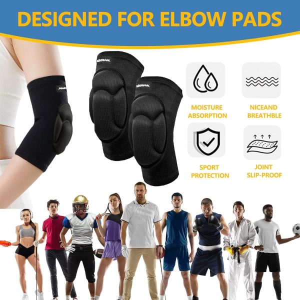Volleyball Elbow Pads Black Elastic Design Protects From-4