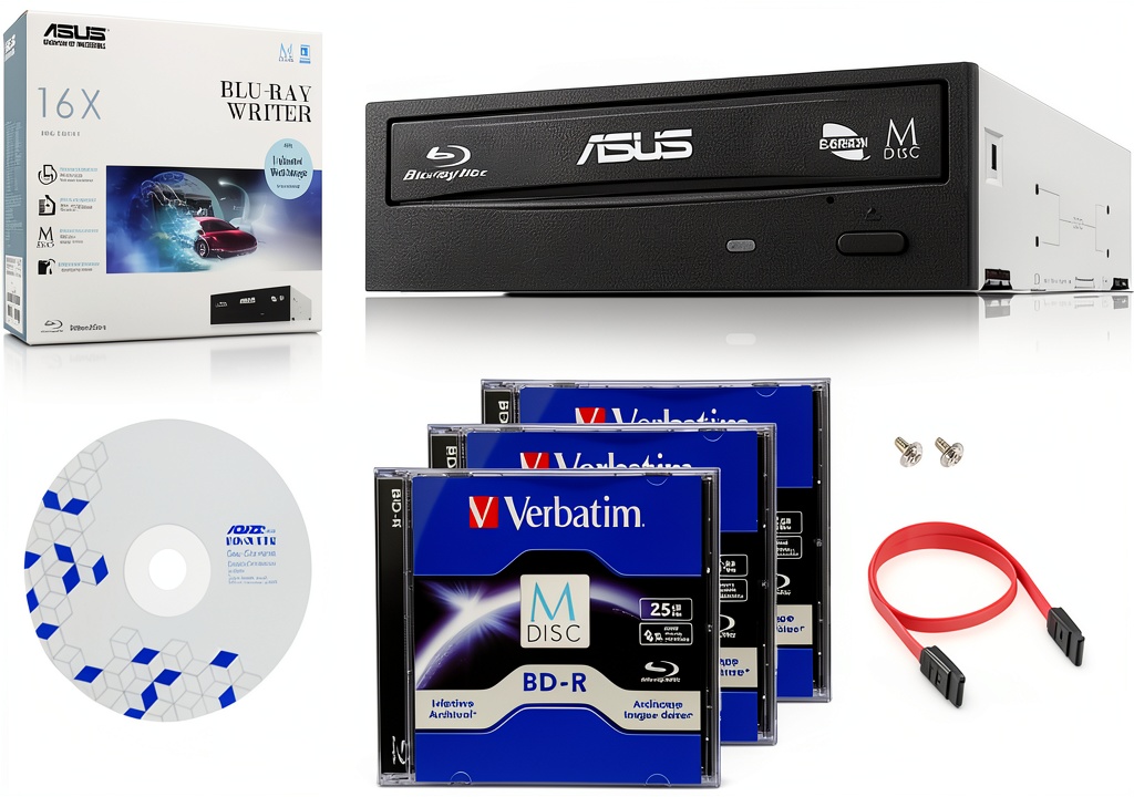 Asus Blu Ray M DISC drive installed in a PC case