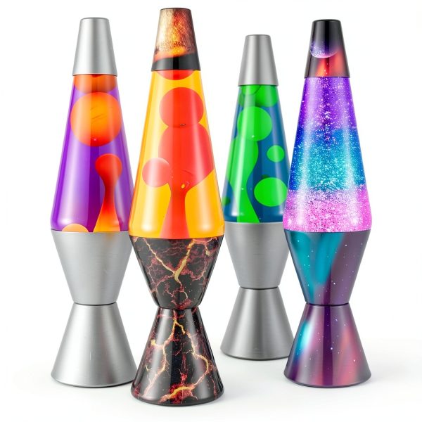 Lava Lamp 14in Volcanic Crags Red Wax & Orange Liquid Motion Lamp-5