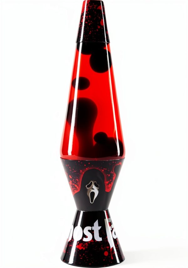 Spencer Gifts Lava Lamp 14.5" Ghost Face Black Wax Red Liquid-0