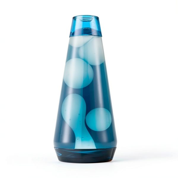 Lava Lamp 14.5" Night Swim Liquid Motion Lamp White Wax Blue Liquid-1