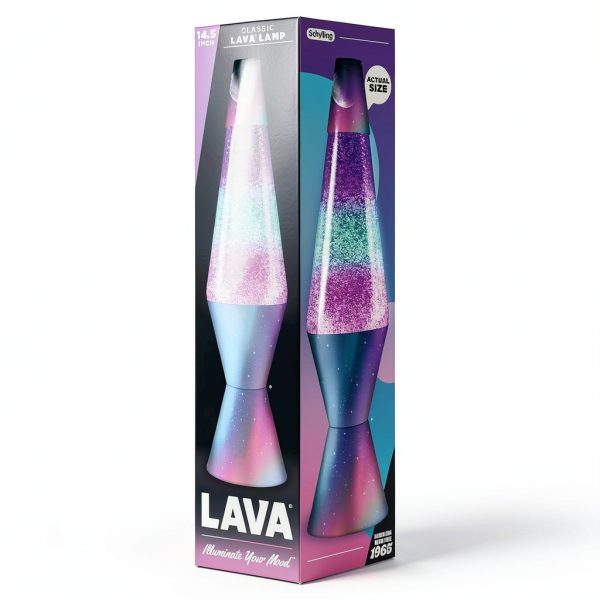 Lava Lamp 14.5" Polar Glimmer Silver Glitter Liquid Motion Lamp-8