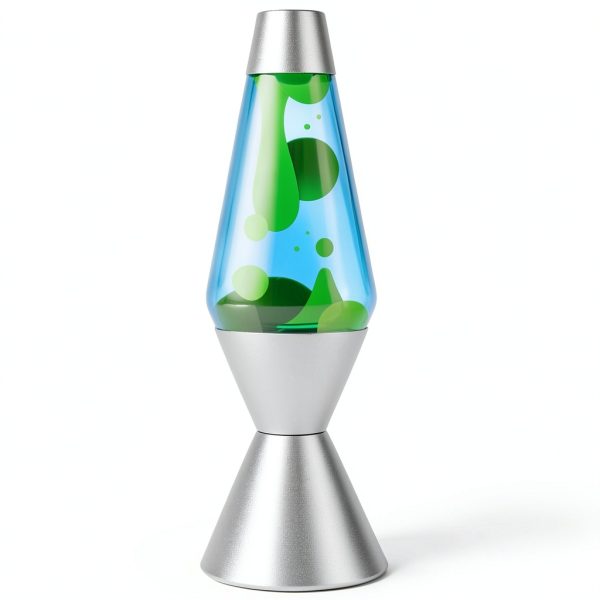 Lava Lamp Emerald Tide 16.3in Liquid Motion Lamp Yellow Wax Green-3