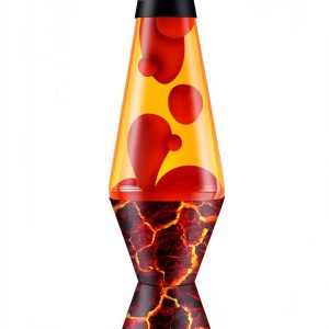 Lava Lamp 14in Volcanic Crags Red Wax & Orange Liquid Motion Lamp-0